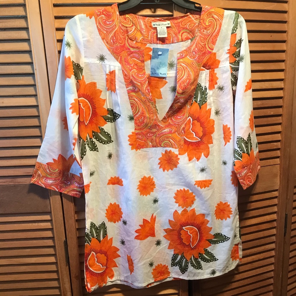 Blue Plate Colorful BOHO Tunic